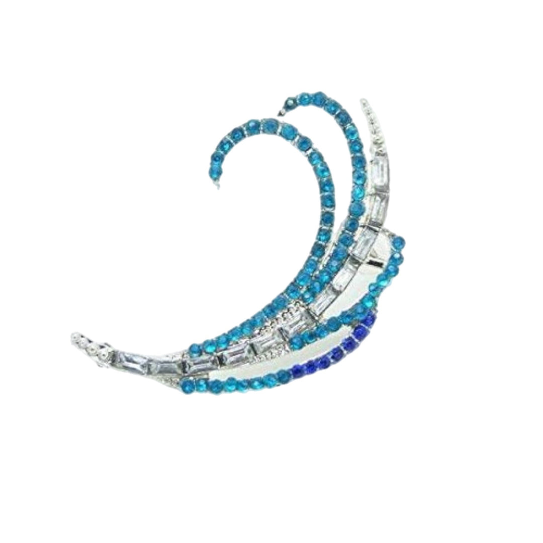 Blue Rhinestones Ear cuff/ Ear Clip - Trufacebygrace