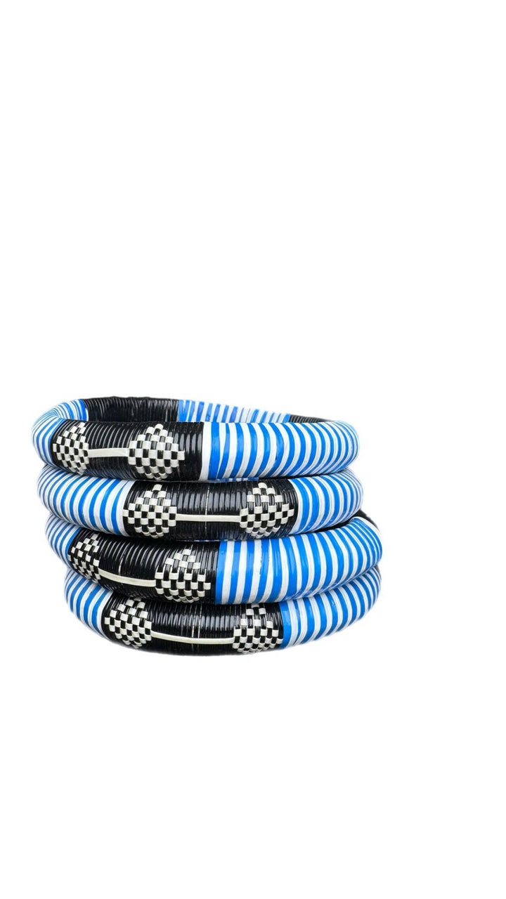 Blue Woven Bangle Set - Trufacebygrace