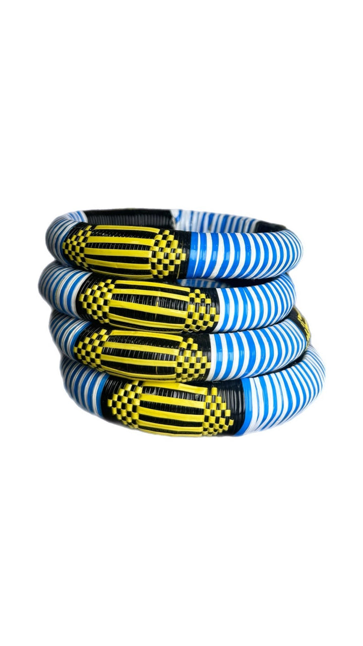 Blue Woven Bangle Set - Trufacebygrace