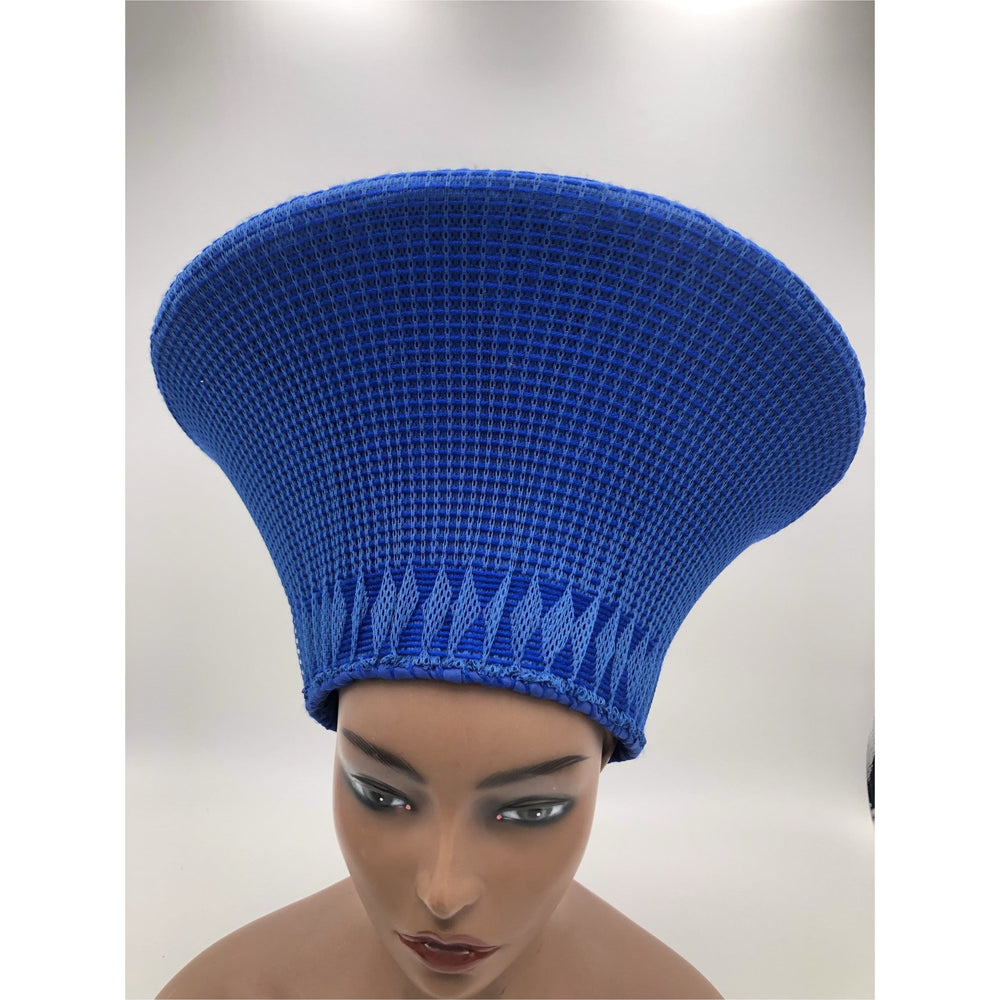 Blue Zulu Basket Hat - No Beading(22 - 23 inches) - Trufacebygrace