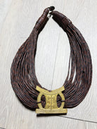 Bronze Stool Busia Genuine leather Necklace - Trufacebygrace