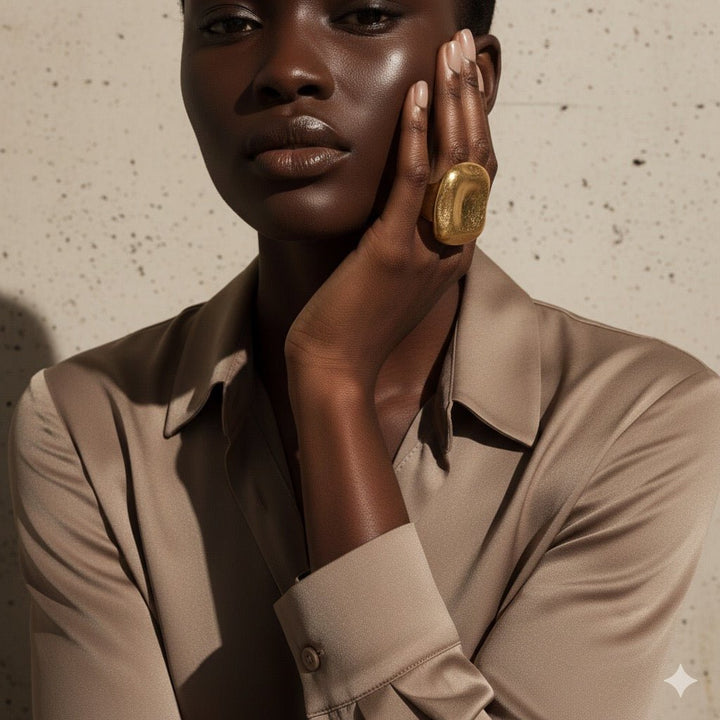 Brushed Square Majesty Ring - Trufacebygrace