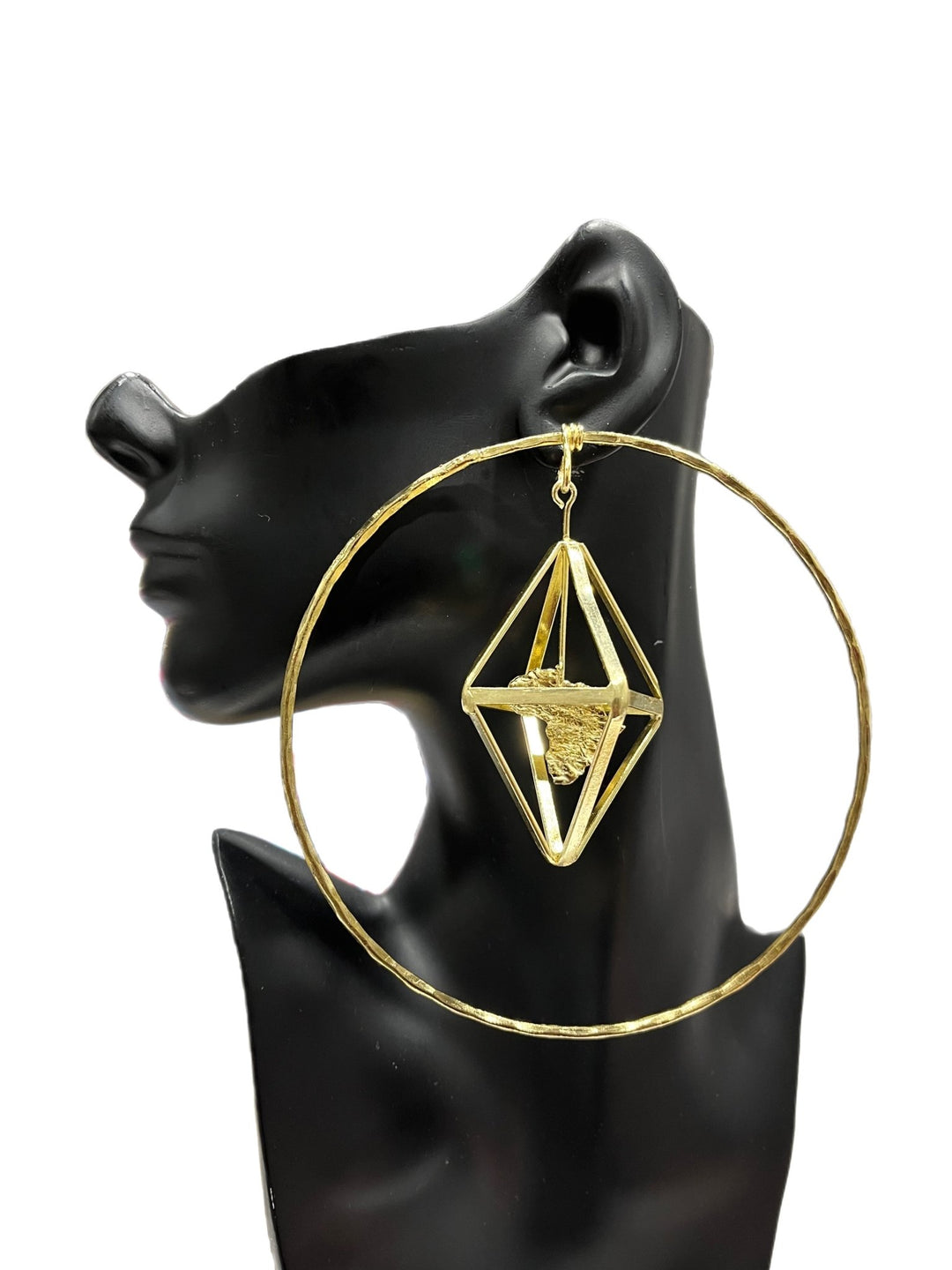 Cage Not Africa brass Earrings - Trufacebygrace