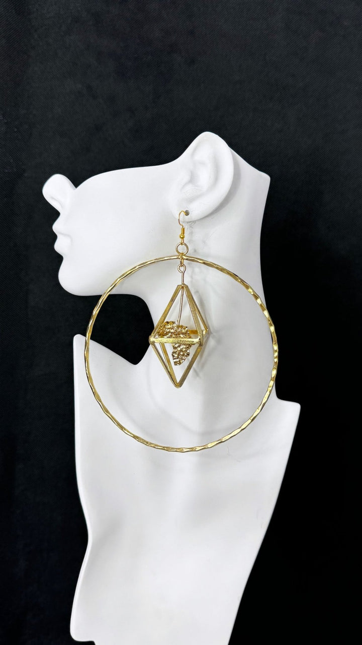 Cage Not Africa brass Earrings - Trufacebygrace