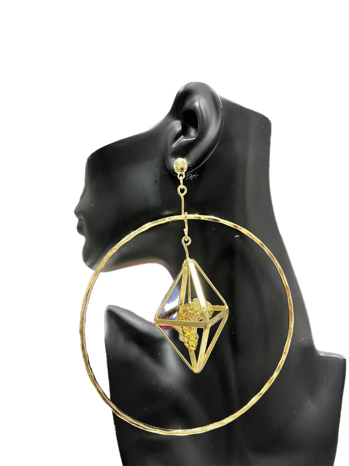 Cage Not Africa brass Earrings - Trufacebygrace