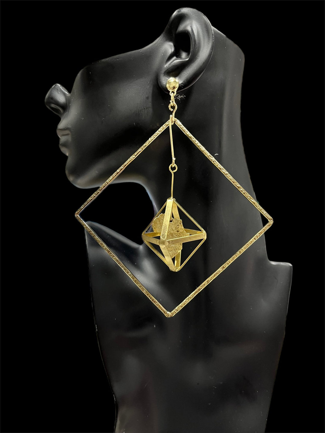 Cage Not Africa brass Earrings - Trufacebygrace