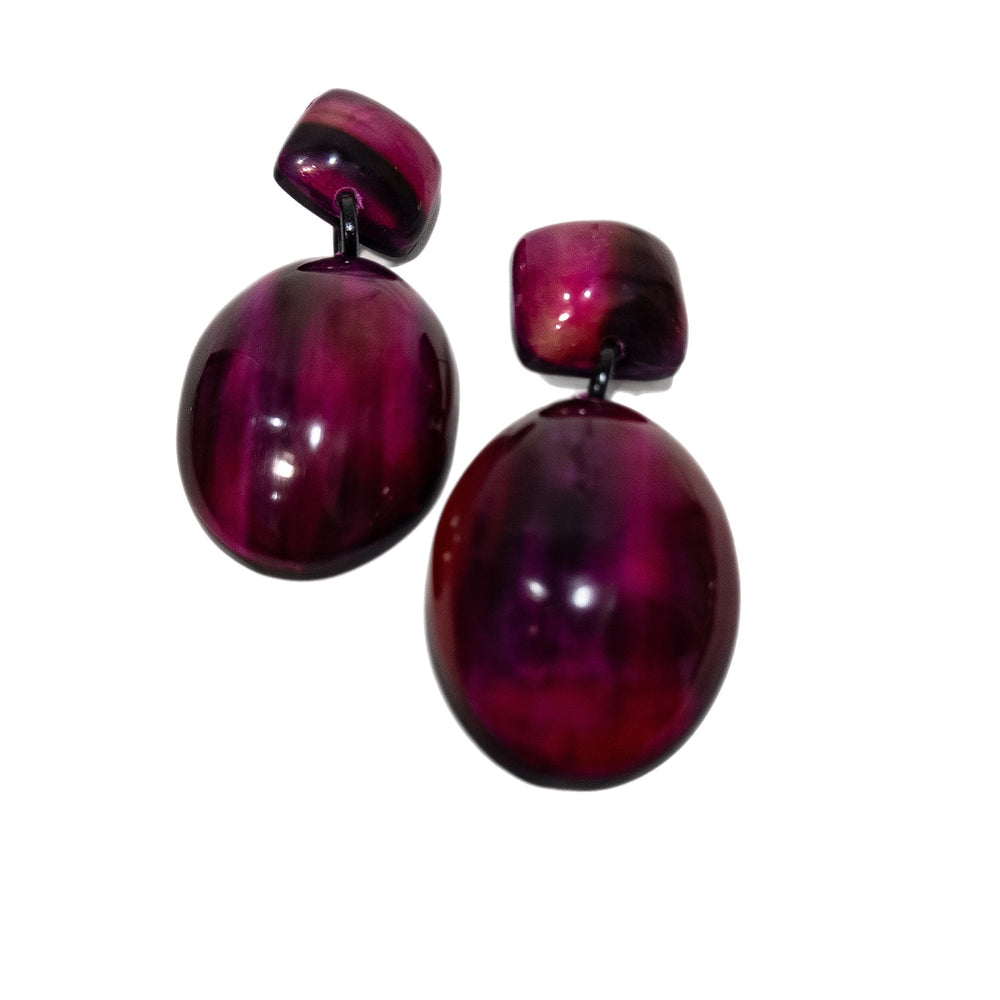 Cerise Series: Afro Color Pop Horn Drop Earrings - Trufacebygrace