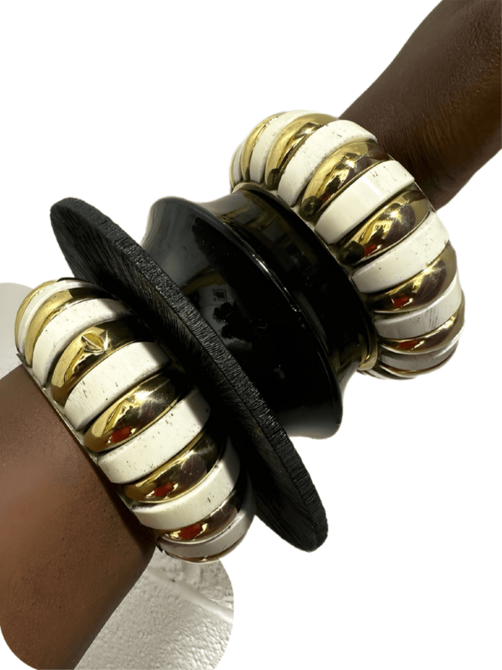 Chunky Vintage Gold Ridges Bracelet - Trufacebygrace