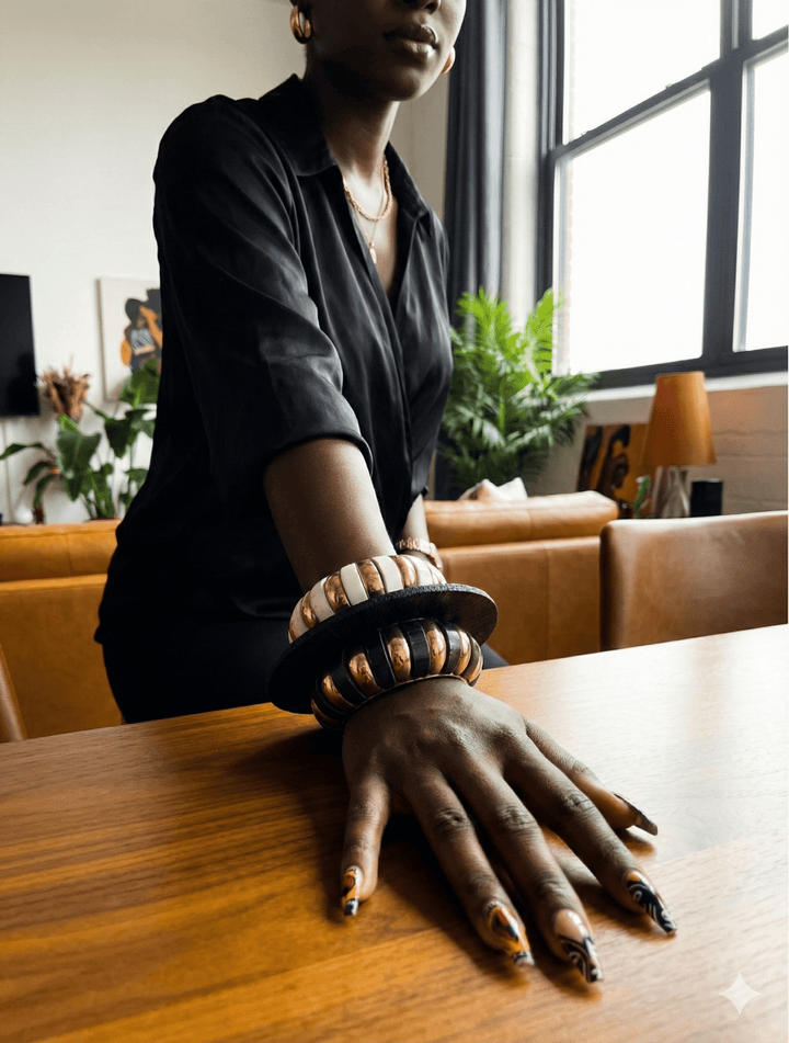 Chunky Vintage Gold Ridges Bracelet - Trufacebygrace