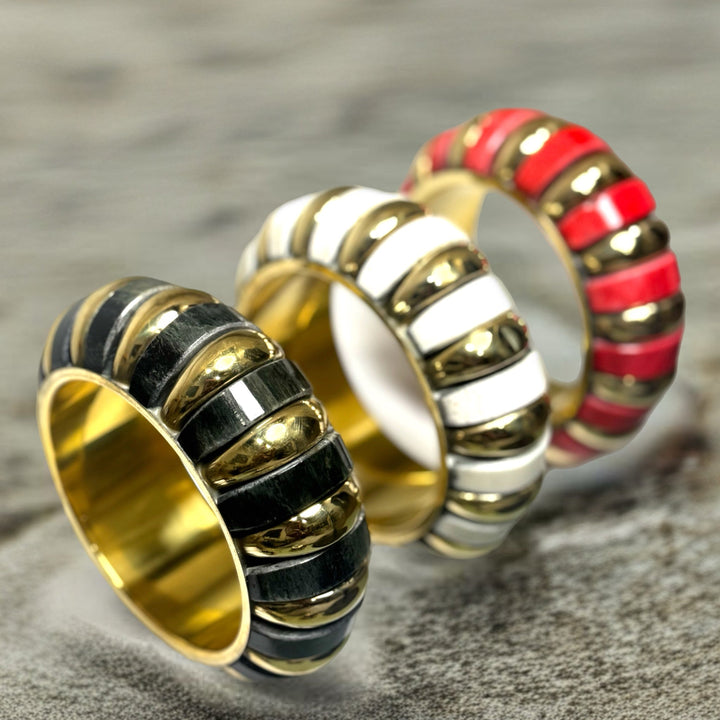 Chunky Vintage Gold Ridges Bracelet - Trufacebygrace
