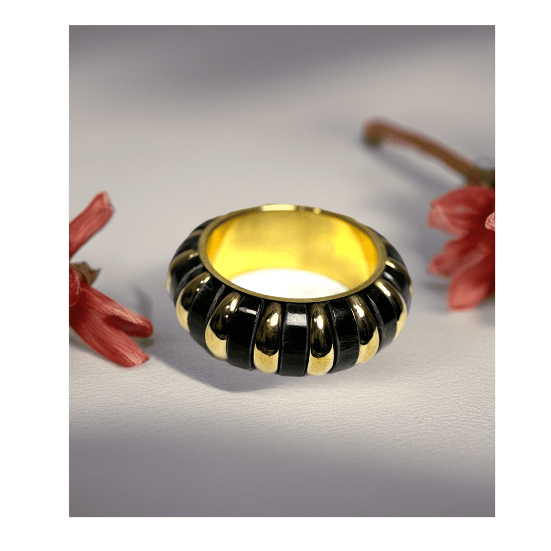 Chunky Vintage Gold Ridges Bracelet - Trufacebygrace