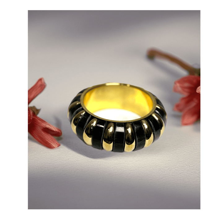 Chunky Vintage Gold Ridges Bracelet - Trufacebygrace