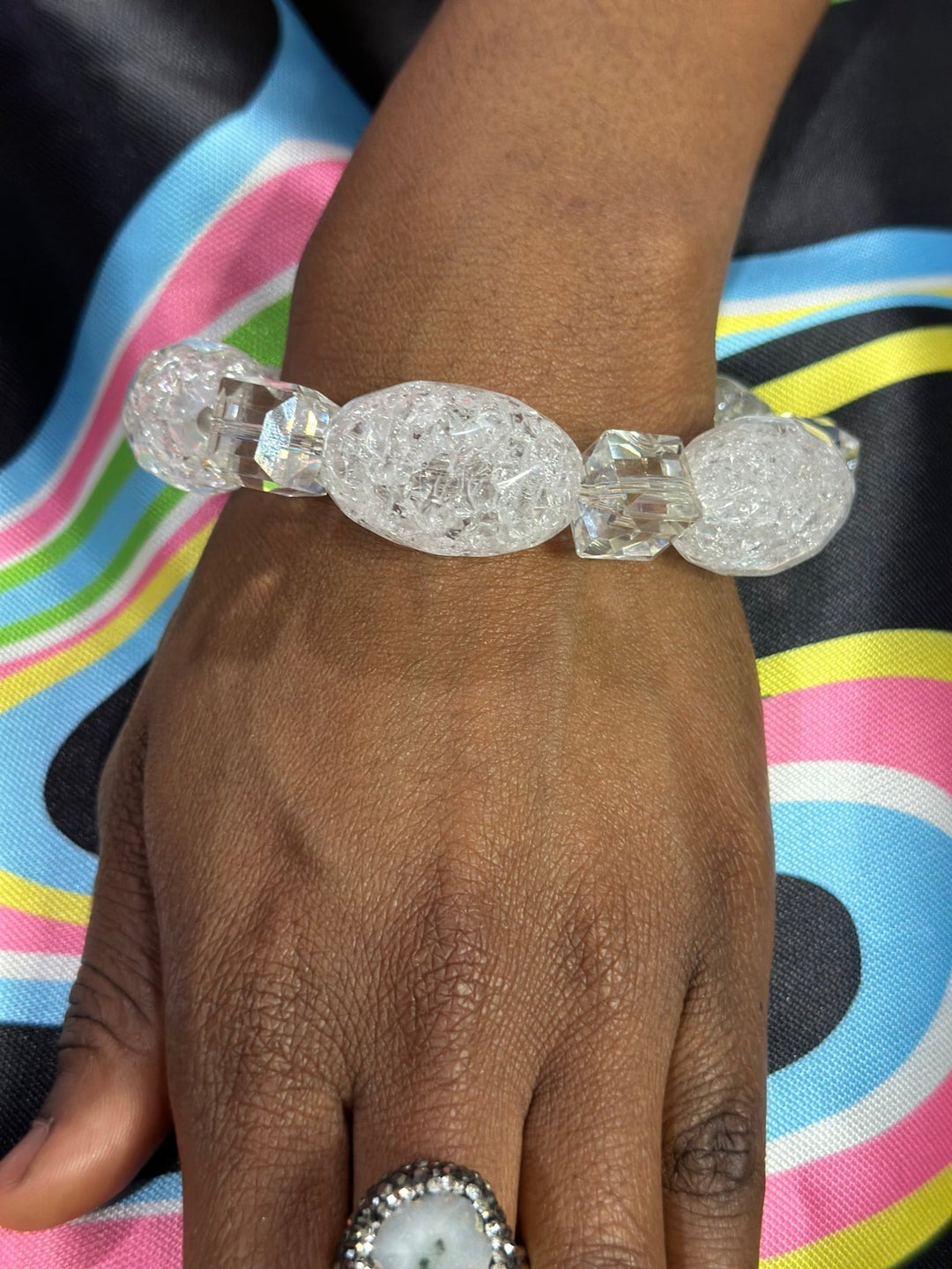 Clear glass beads Stretch Bracelet - Trufacebygrace