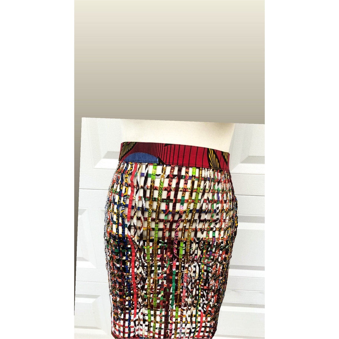 CLEARANCE!! FINAL SALE!!!! Nyakim Ankara Laced pencil Skirt - Trufacebygrace