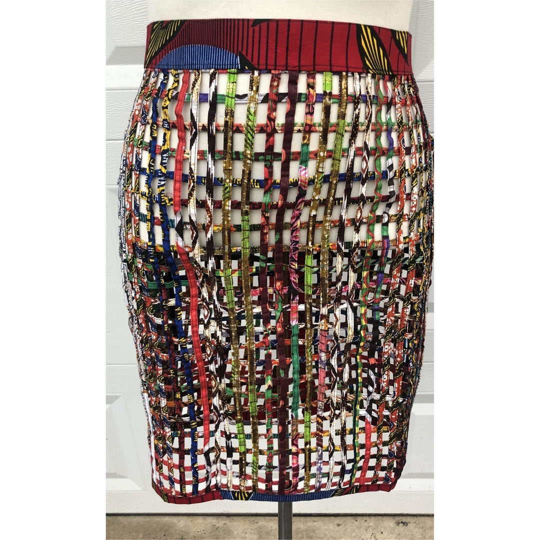 CLEARANCE!! FINAL SALE!!!! Nyakim Ankara Laced pencil Skirt - Trufacebygrace