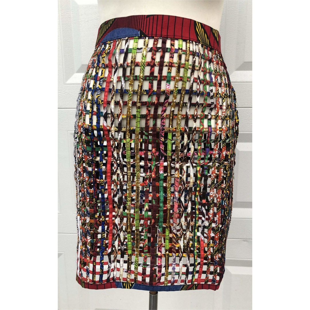 CLEARANCE!! FINAL SALE!!!! Nyakim Ankara Laced pencil Skirt - Trufacebygrace