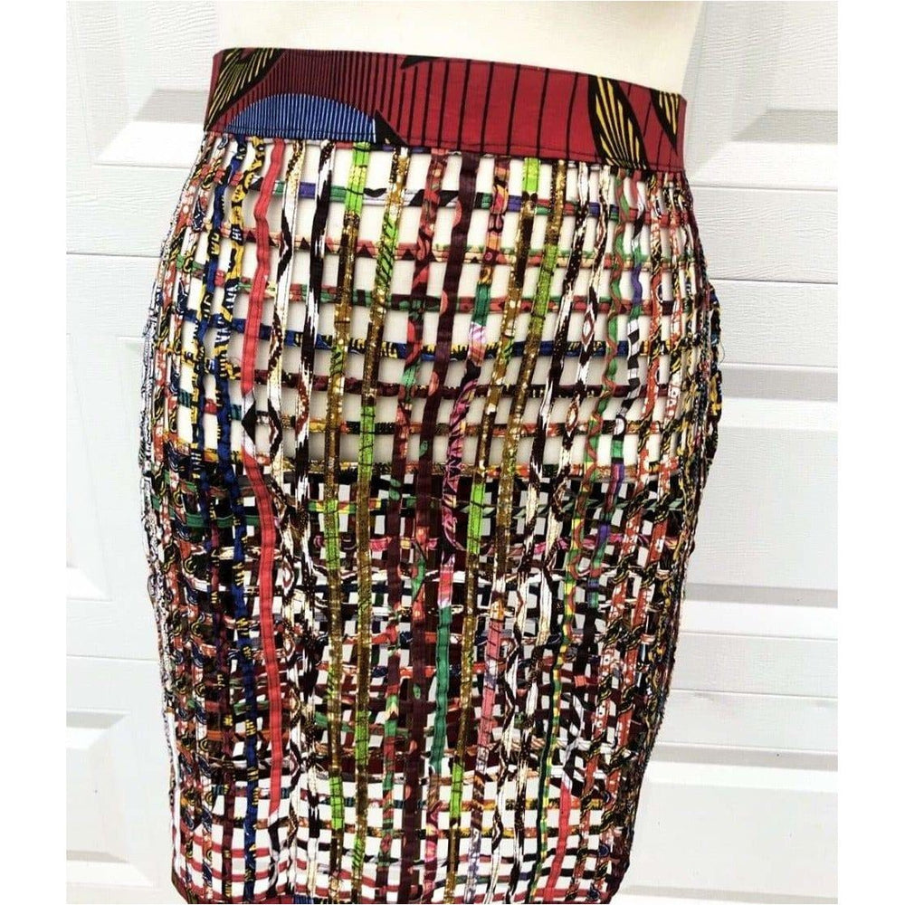 CLEARANCE!! FINAL SALE!!!! Nyakim Ankara Laced pencil Skirt - Trufacebygrace