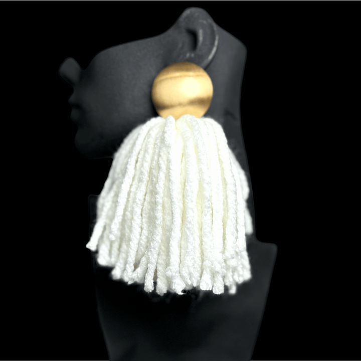 Cloud Yarn Tassel Earrings - Trufacebygrace