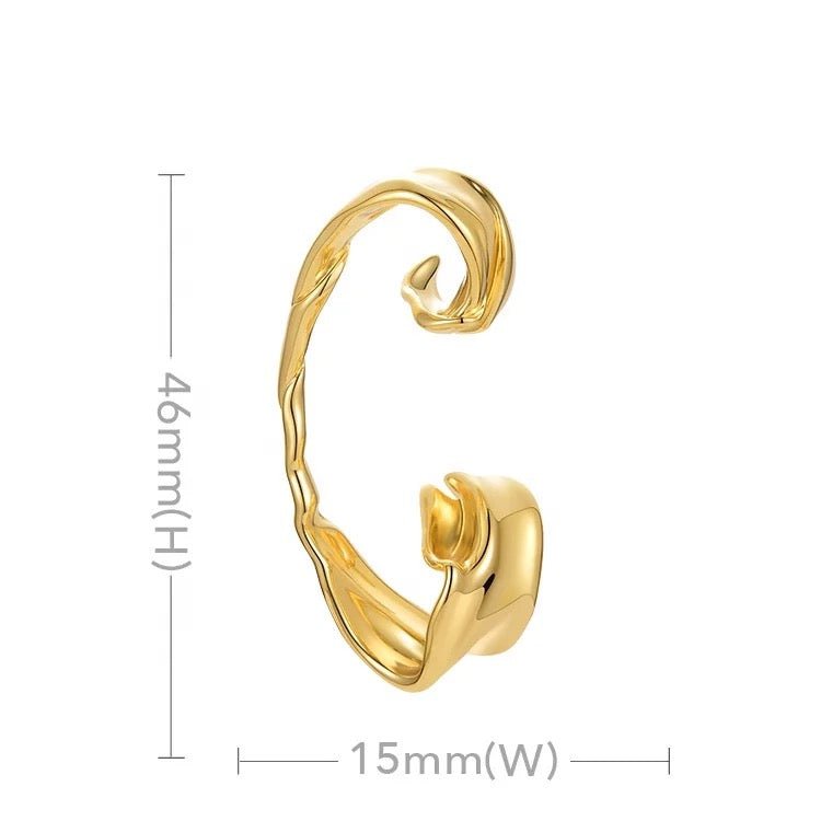 Coffie Gold statement Ear cuff/clip without Piercing - Trufacebygrace