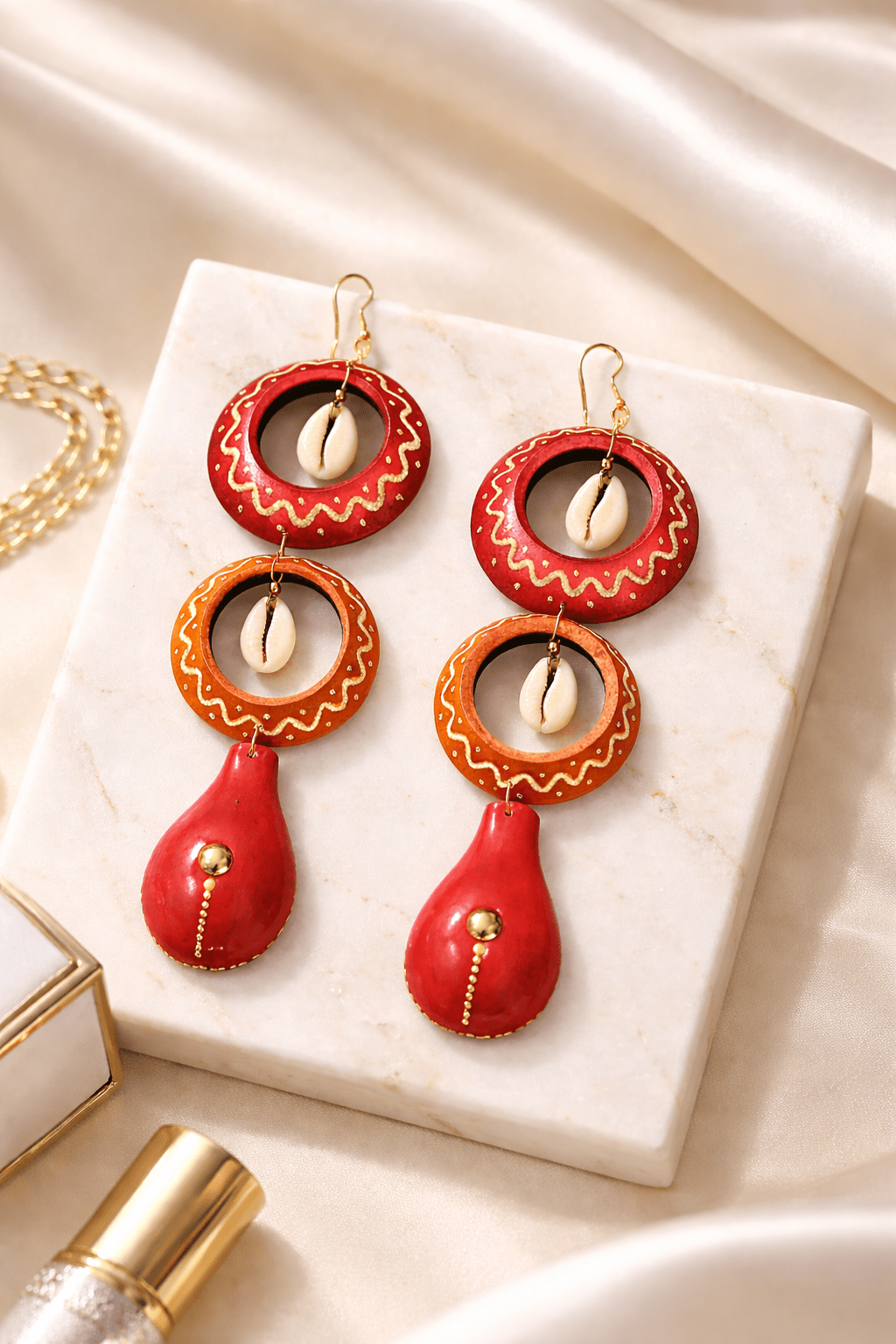 Color Mix Calabash Tribal Expressions Earrings - Trufacebygrace