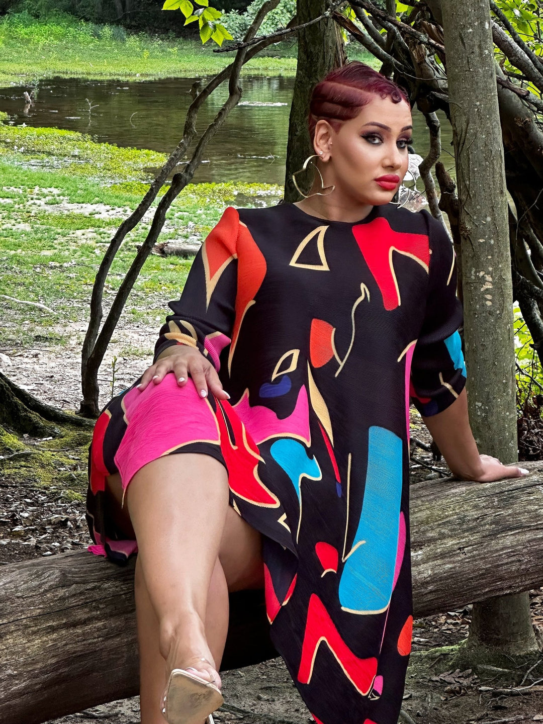 Colorful Bounce Pleated Dress - Trufacebygrace