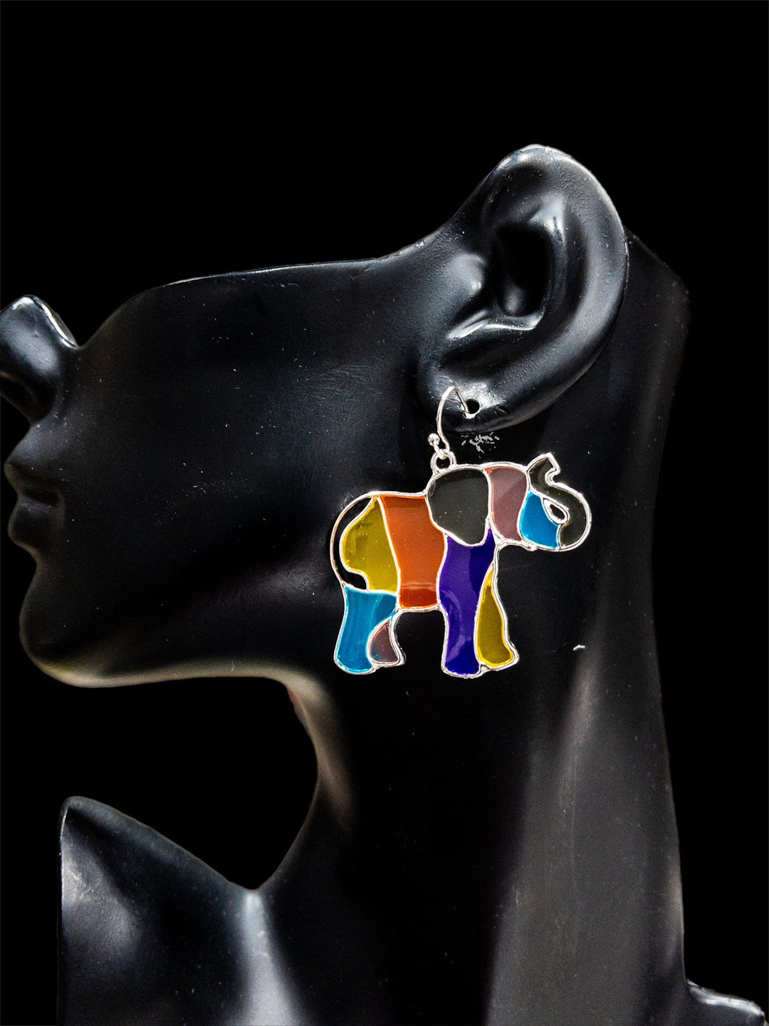 Colorful Osuno Elephant earring and Necklace Set - Trufacebygrace