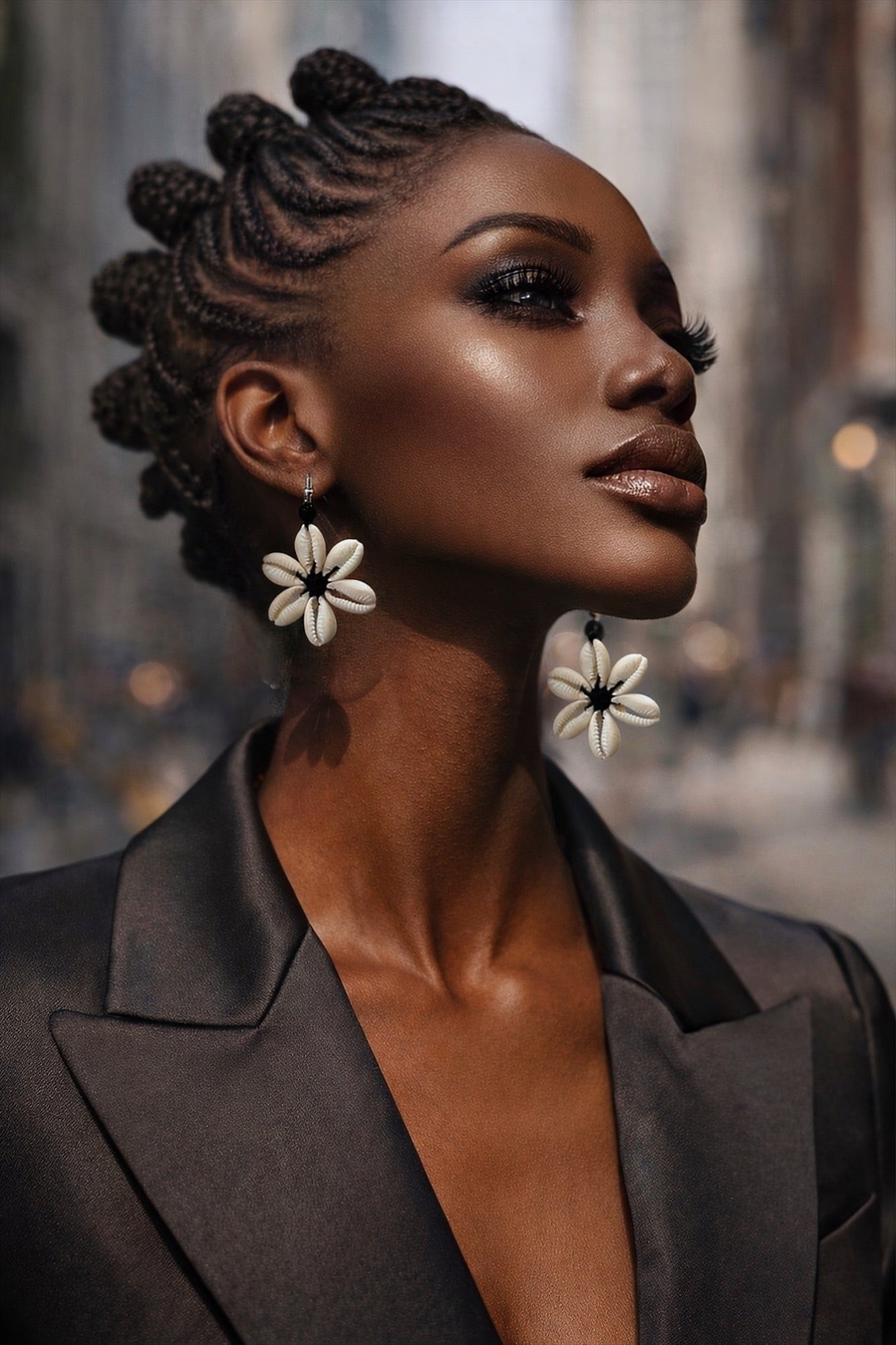 Cowrie flower Petals Earrings - Trufacebygrace