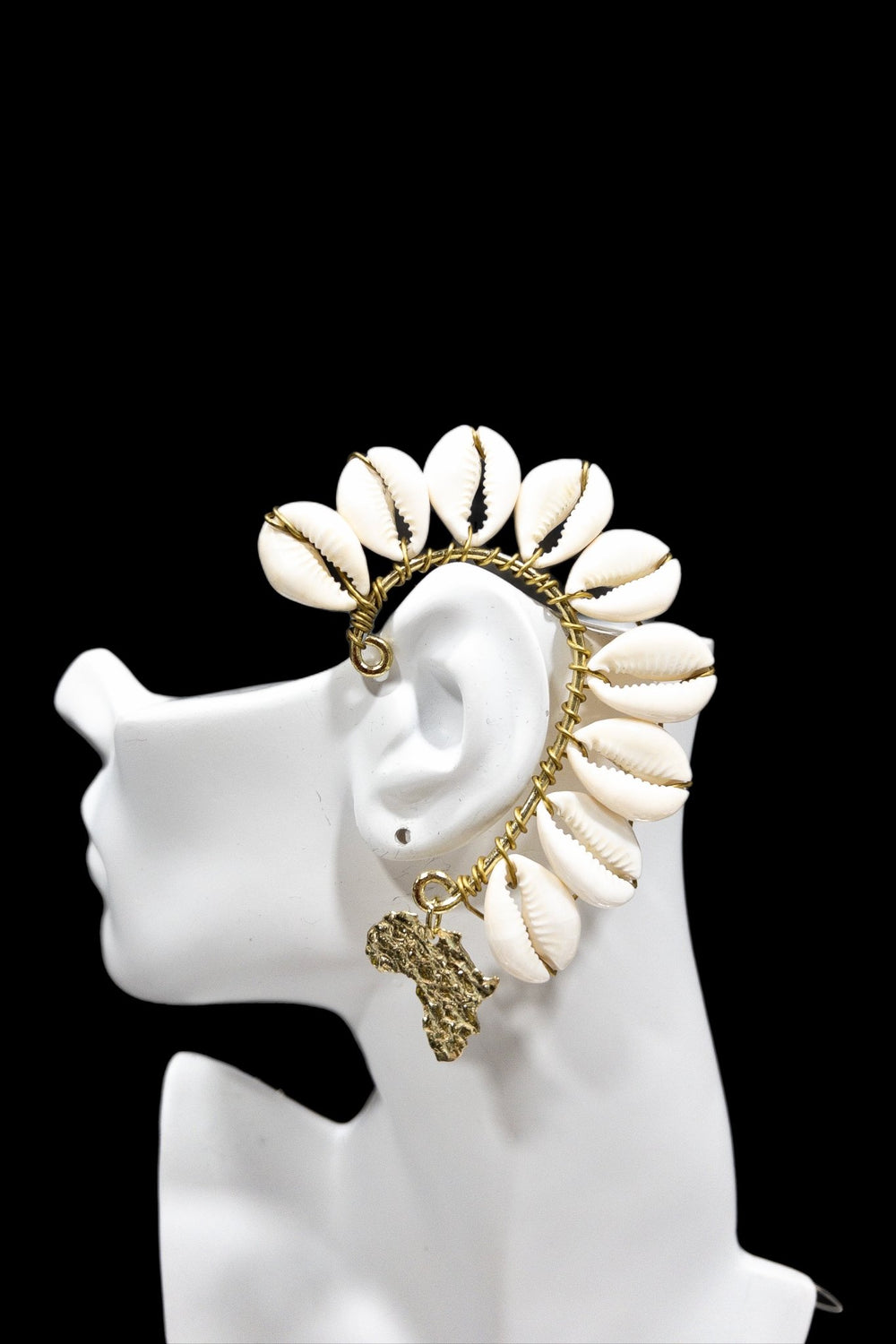 Cowrie/cowrie Shell Ear Cuff with pendant - Trufacebygrace