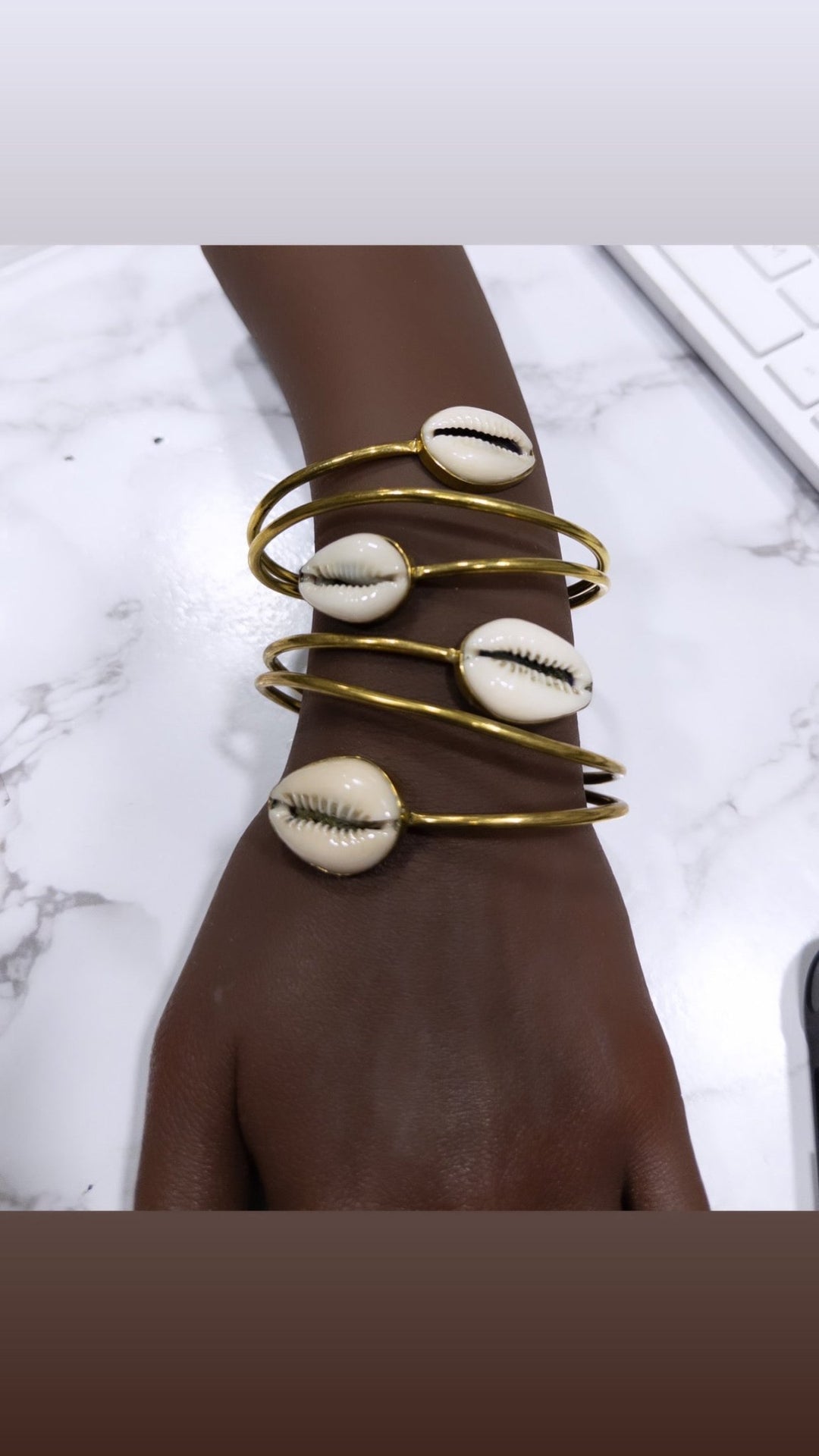 Cowry and Brass Bracelet - Trufacebygrace