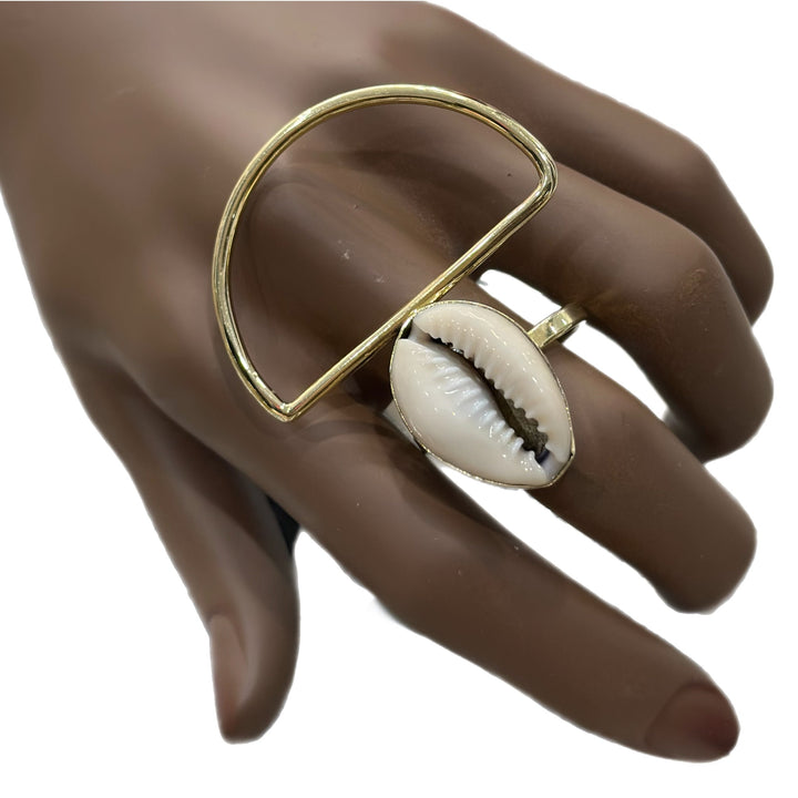 Cowry Crescent Statement Ring - Trufacebygrace