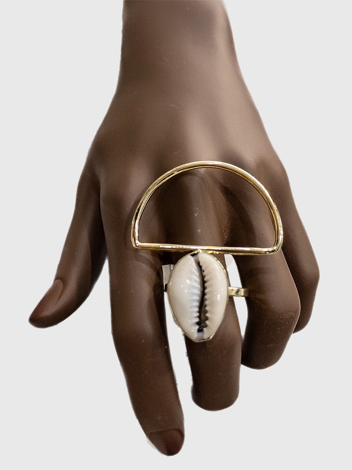 Cowry Crescent Statement Ring - Trufacebygrace