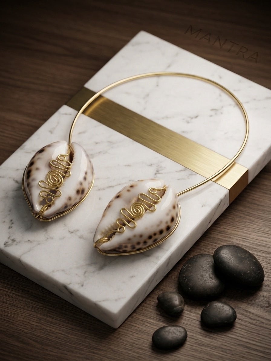 Cowry Ne Brass Two Cowrie Necklace - Trufacebygrace