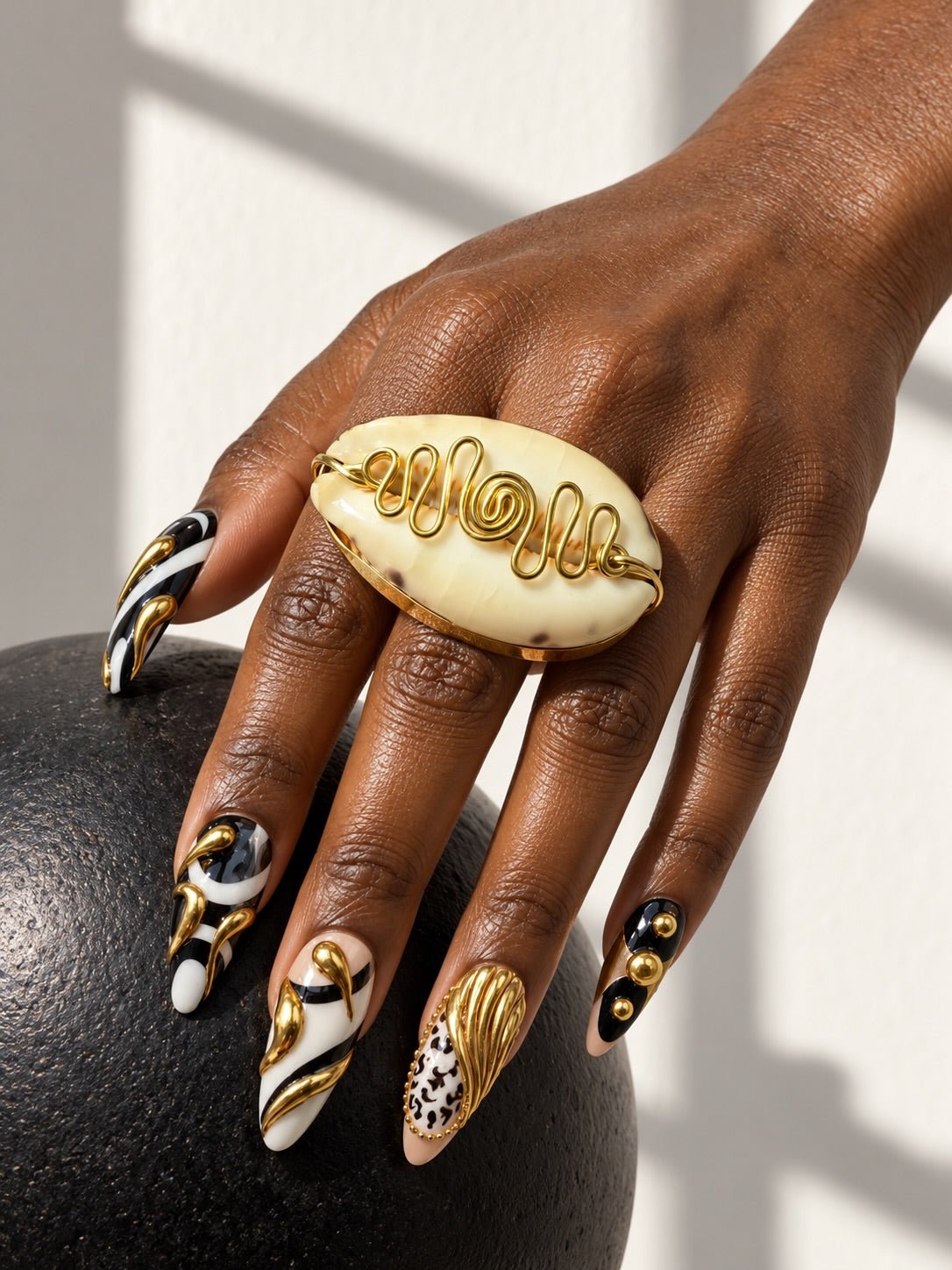 Cowry Ne Brass Wire Ring - Trufacebygrace