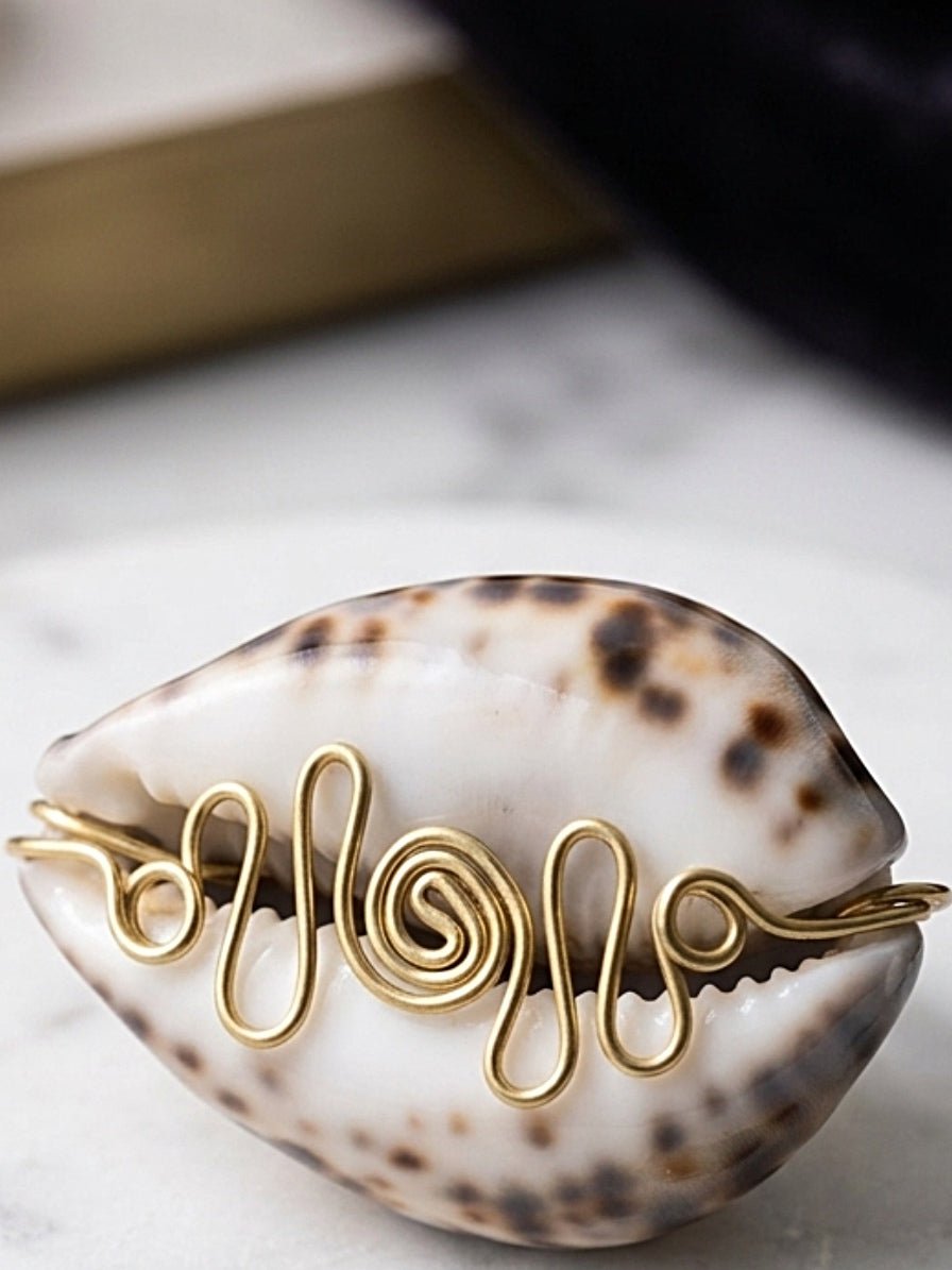 Cowry Ne Brass Wire Ring - Trufacebygrace
