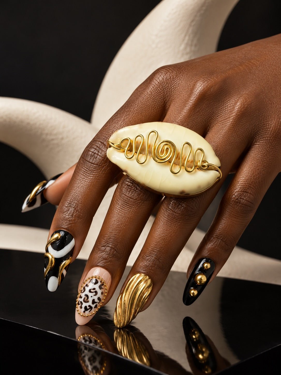 Cowry Ne Brass Wire Ring - Trufacebygrace