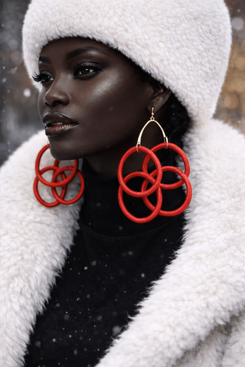 Crimson Orbit Hoop Earrings - Trufacebygrace