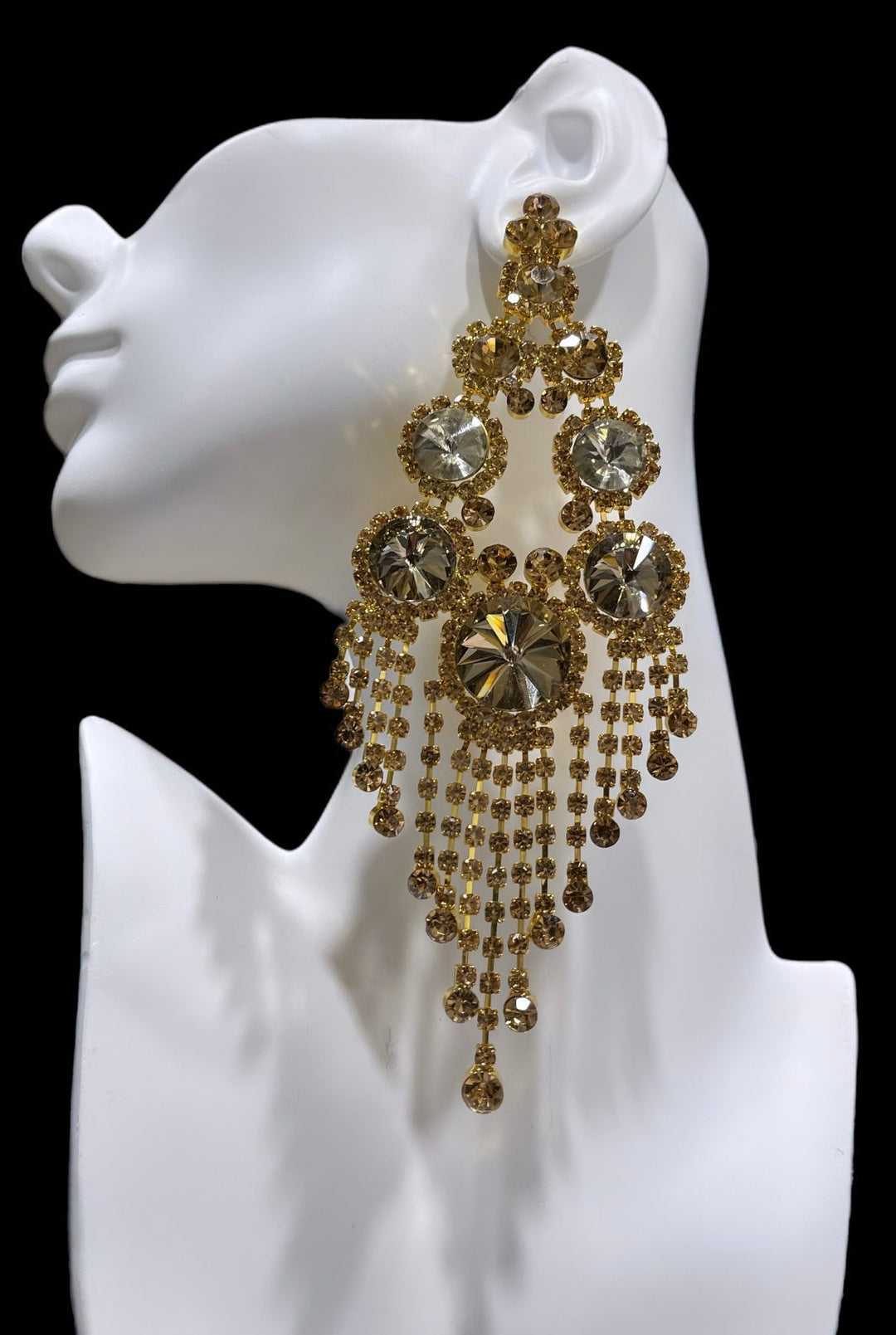 Dazzling oversized Fringe Chandelier Evening Earrings - Trufacebygrace