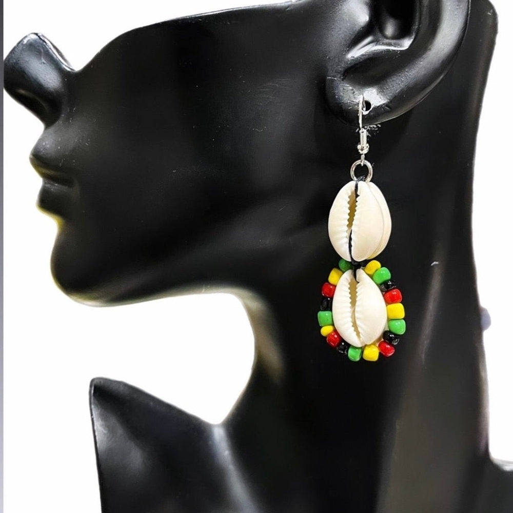 Double Cowry and Irie Earring - Trufacebygrace