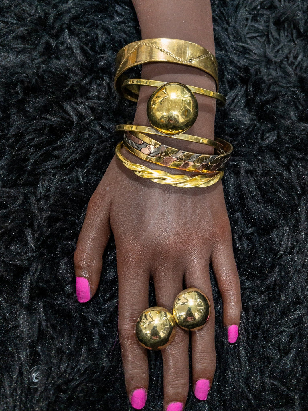 Dual Polished Brass Dome Ring - Trufacebygrace