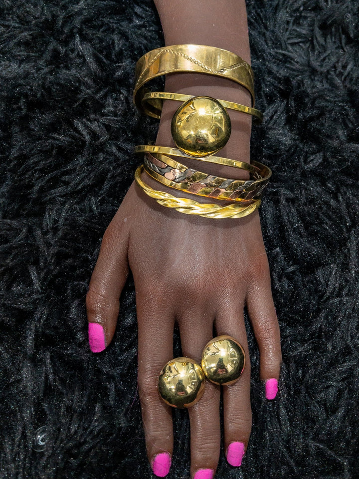 Dual Polished Brass Dome Ring - Trufacebygrace