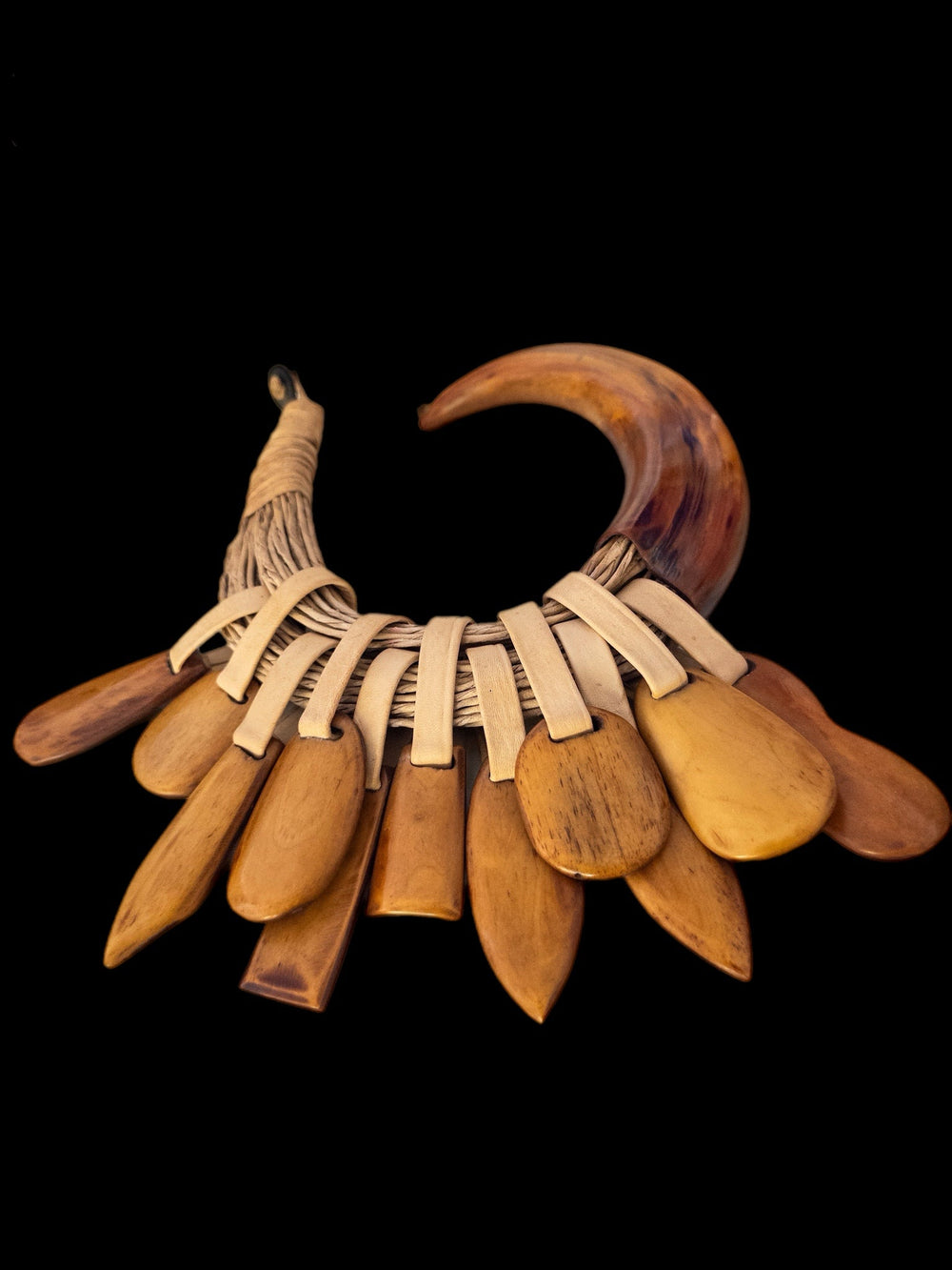 Ebony Eclipse Leather & Horn Necklace - Trufacebygrace