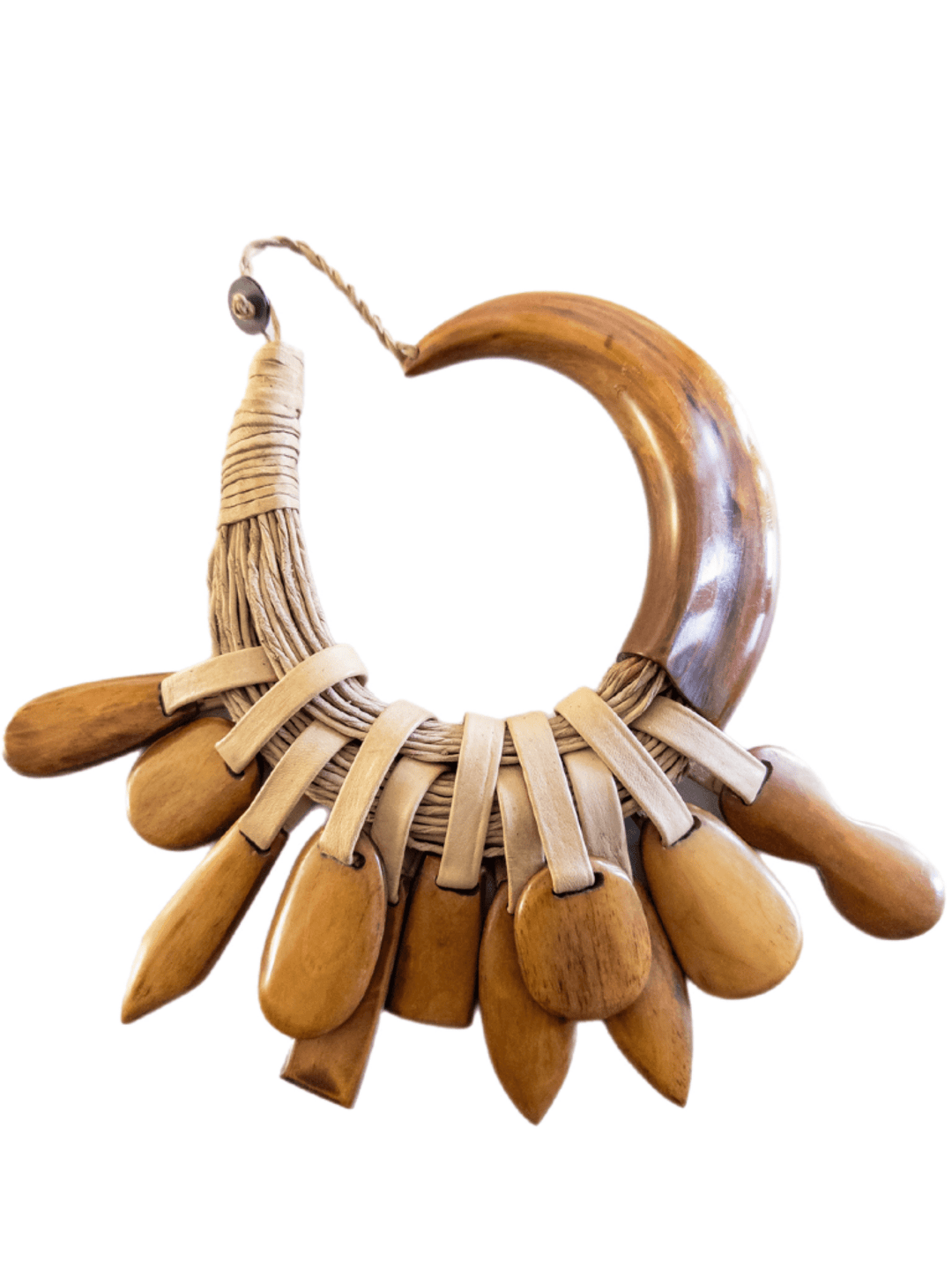 Ebony Eclipse Leather & Horn Necklace - Trufacebygrace