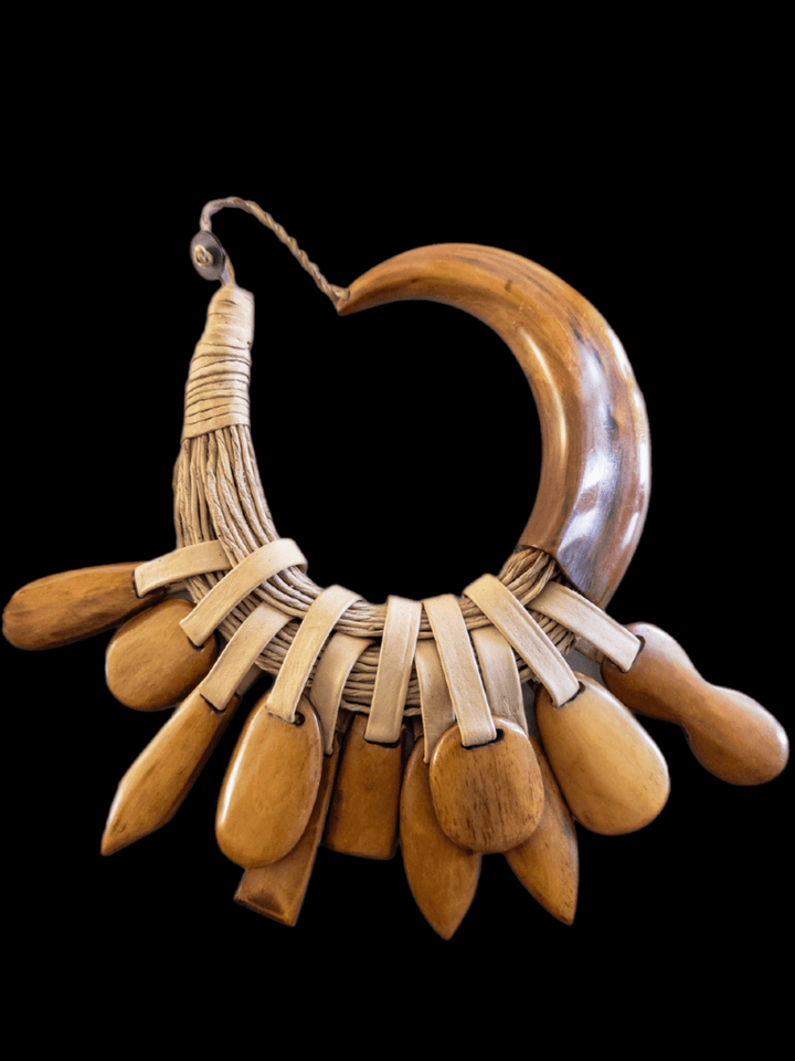 Ebony Eclipse Leather & Horn Necklace - Trufacebygrace