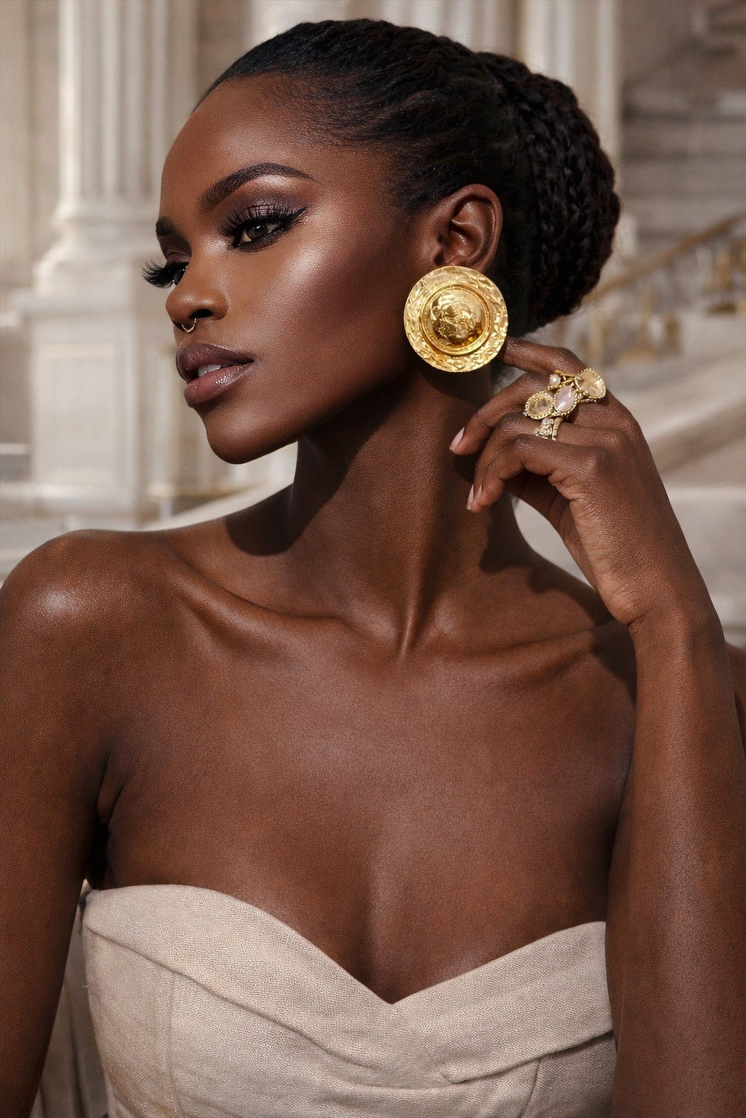 Ekye Medallion Statement Earrings - Trufacebygrace