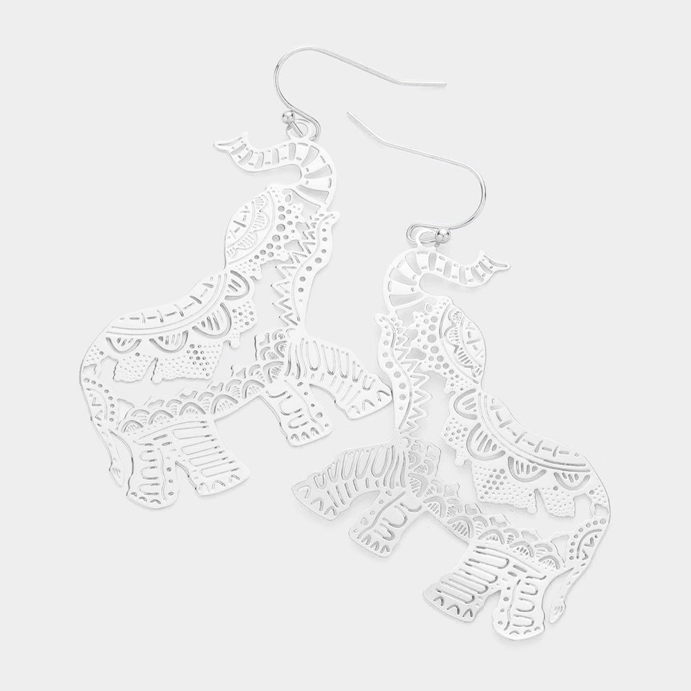 Elephant lightweight Detail dangle Earrings - Trufacebygrace