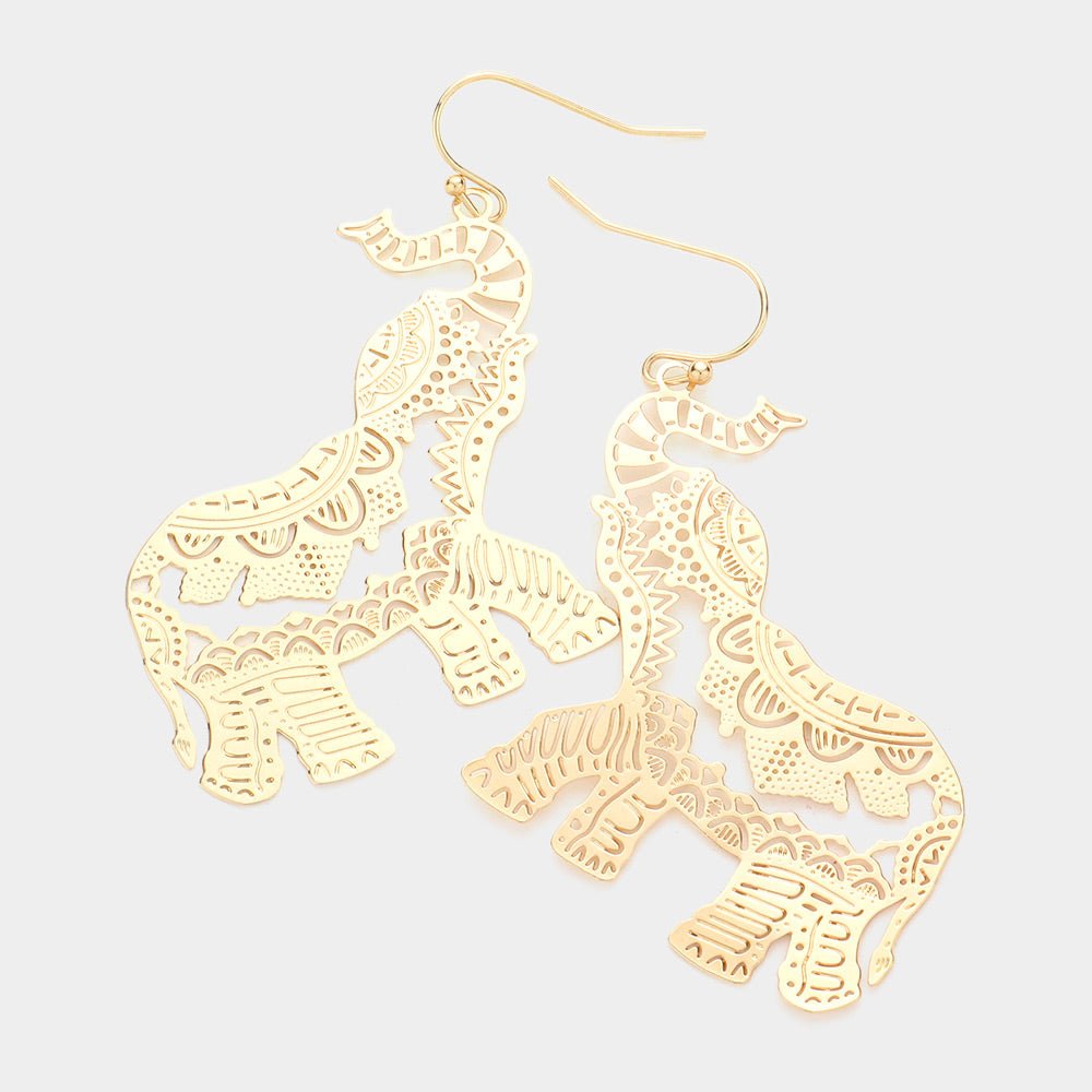 Elephant lightweight Detail dangle Earrings - Trufacebygrace