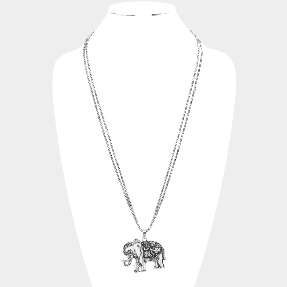 Elephant long Necklace - Trufacebygrace