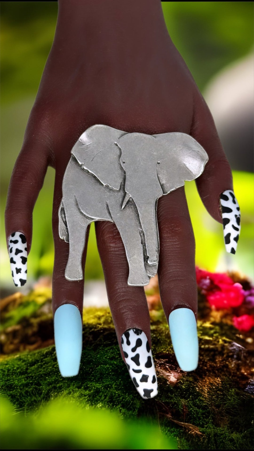 Elephant Oversized Gold Plated on Brass Statement Adjustable Ring - Trufacebygrace