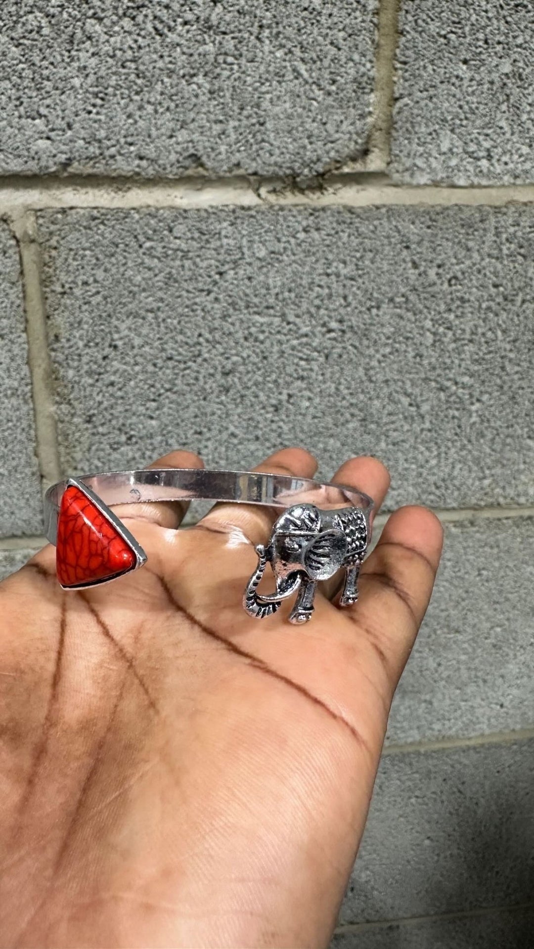 Elephant with red stone bracelet - Trufacebygrace