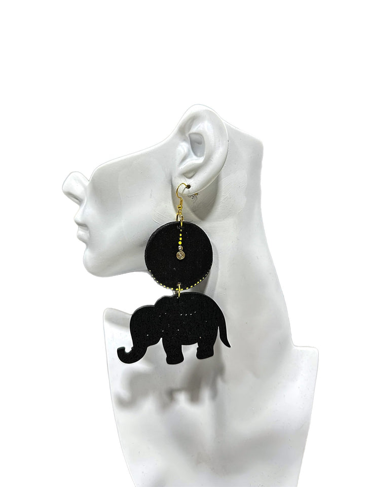 Elephant Wooden Earrings - Trufacebygrace